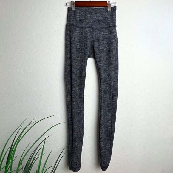 Grey/Gray Lululemon Leggings, Size 2, Thicker Material - Picture 2 of 10